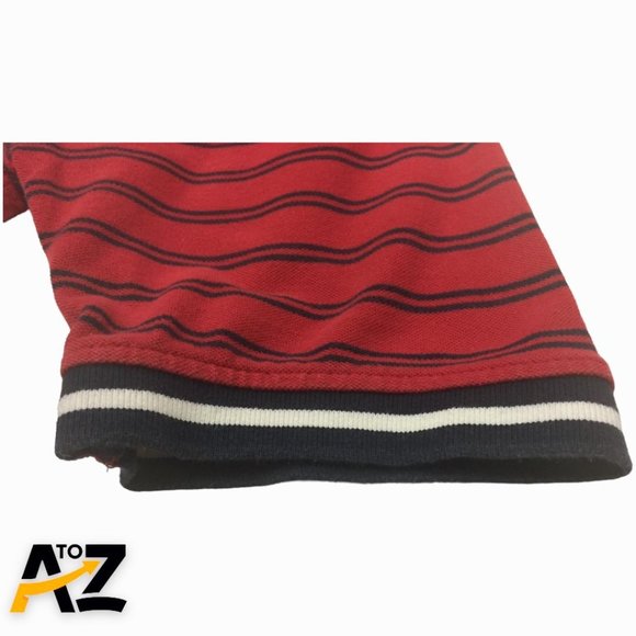 U.S. Polo Assn Mens Collared Shirt Size X-Large Red Black Stripes 2 Buttons - Picture 4 of 11